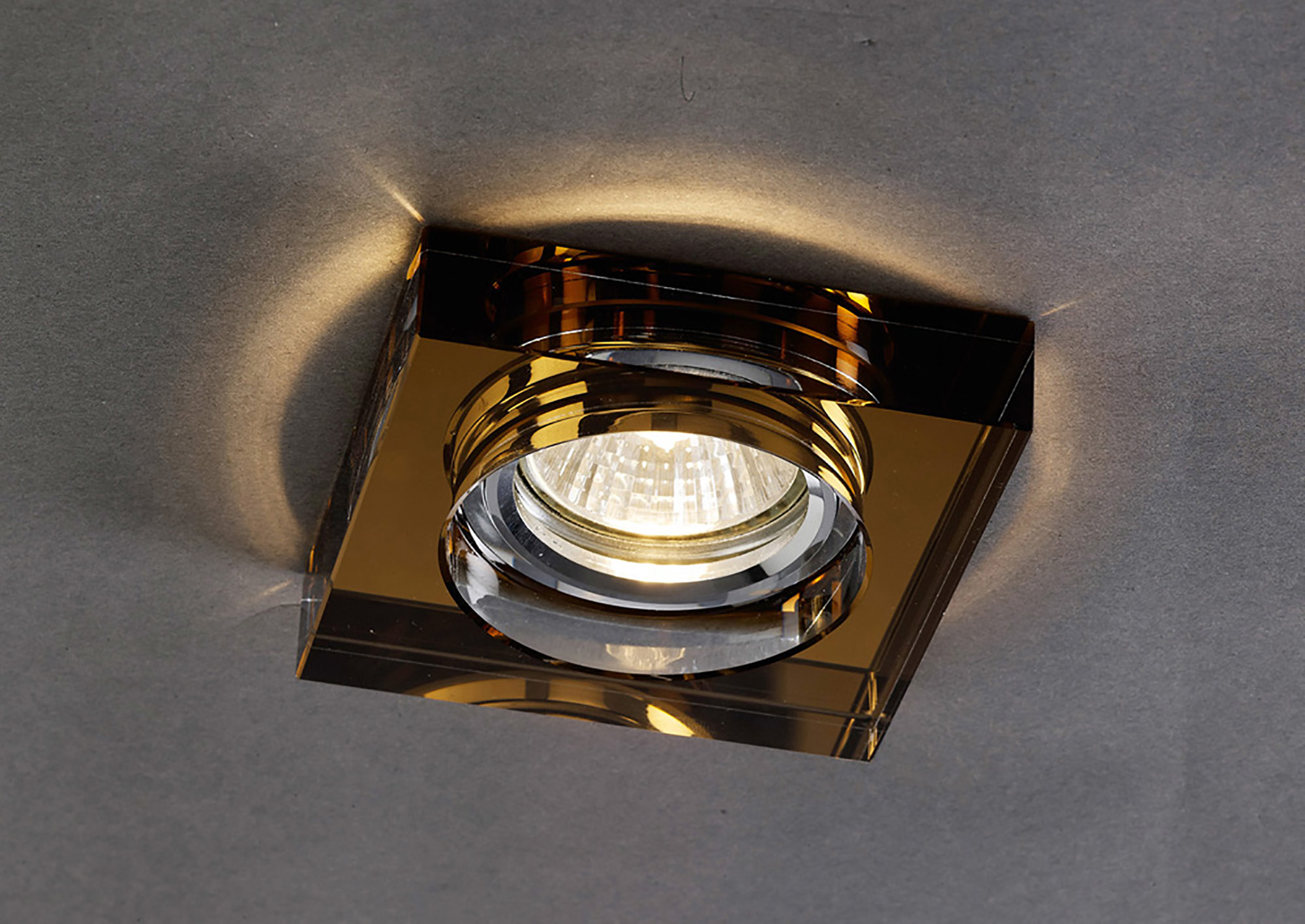 IL30822BZ  Crystal Downlight Deep Square Rim Only Bronze